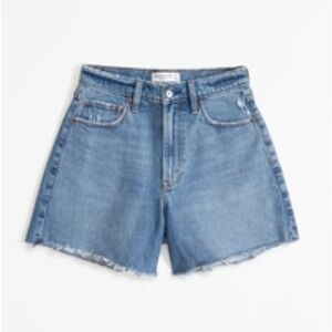 Abercrombie & Fitch Curve Love High Rise Dad Short- Size 2/26 Medium Wash RELIST